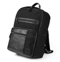 Black Canvas and Full-Grain Leather Laptop Backpack