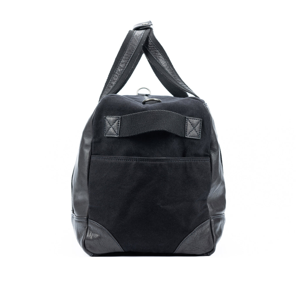 Black Canvas & Full-Grain Leather Duffle