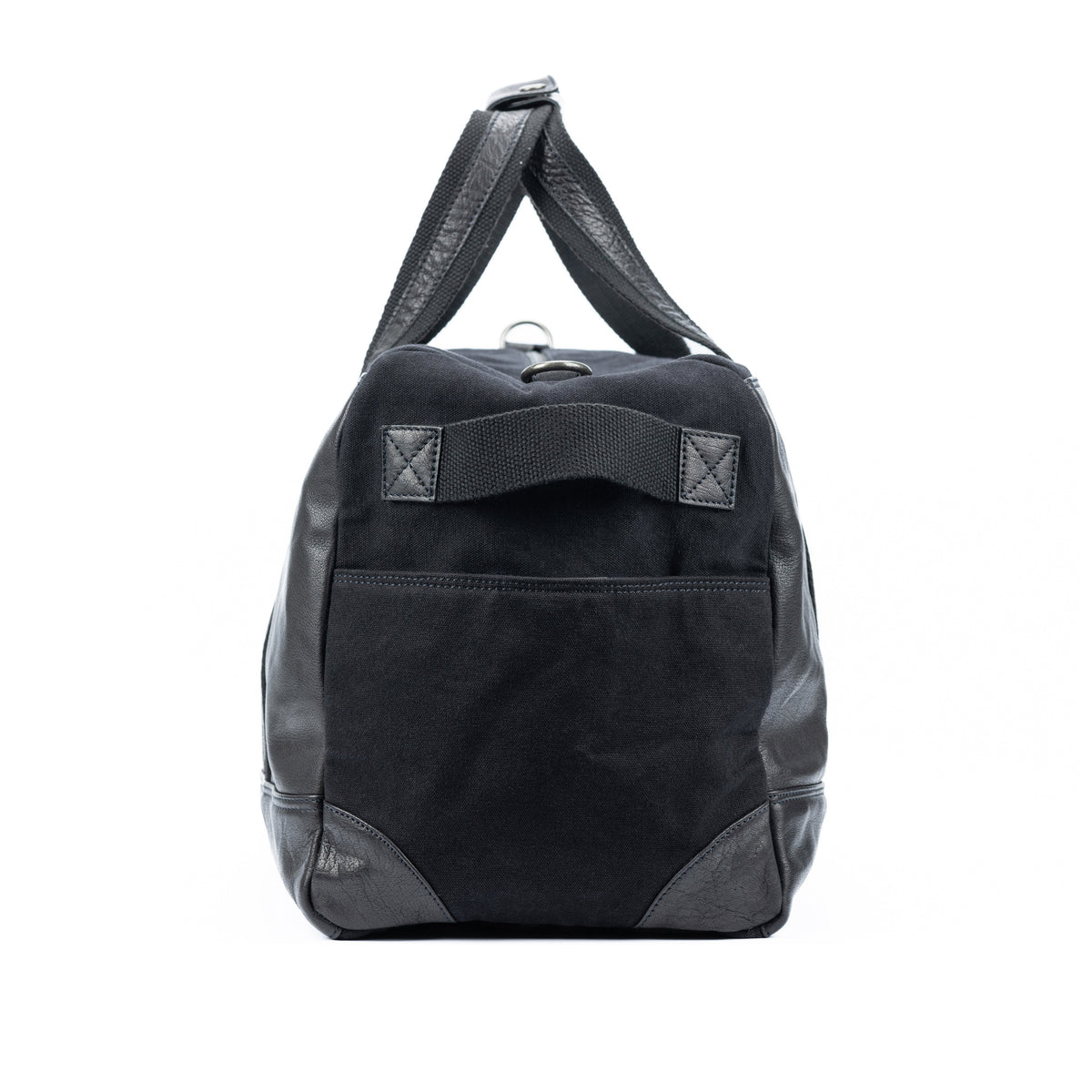 Black Canvas & Full-Grain Leather Duffle