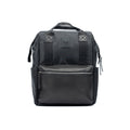 Next, open the black leather backpack and use: Black Waterproof Nylon and Full-Grain Leather Backpack