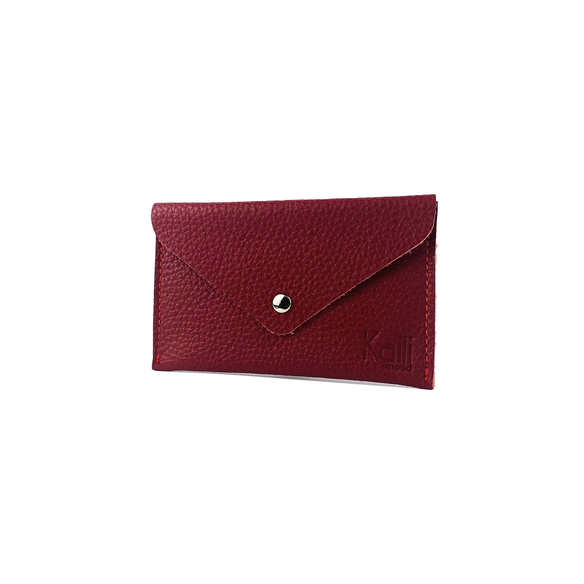 Italian Full-Grain Leather Card Pouch – Red