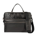 Black Waterproof Nylon and Full-Grain Leather Business Briefcase