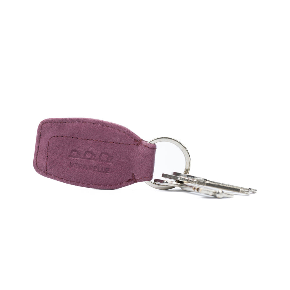 Mauve Full-Grain Leather Key Ring