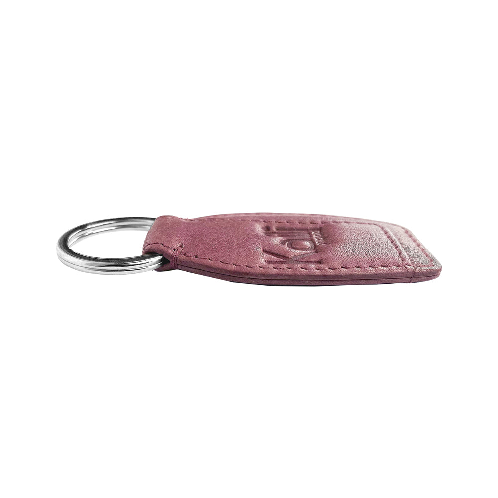 Mauve Full-Grain Leather Key Ring