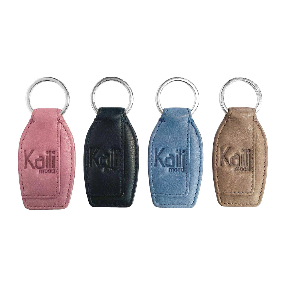 Mauve Full-Grain Leather Key Ring