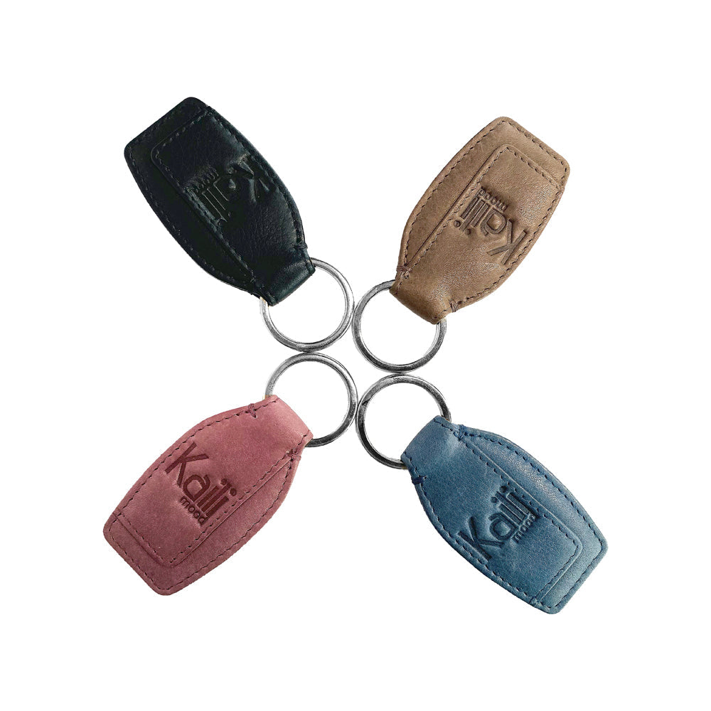 Mauve Full-Grain Leather Key Ring