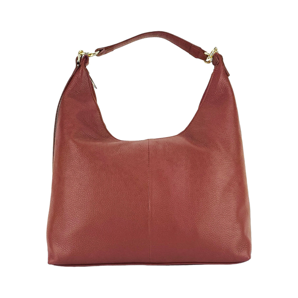 Women’s Italian Leather Shoulder Bag with Removable Strap – Ruby