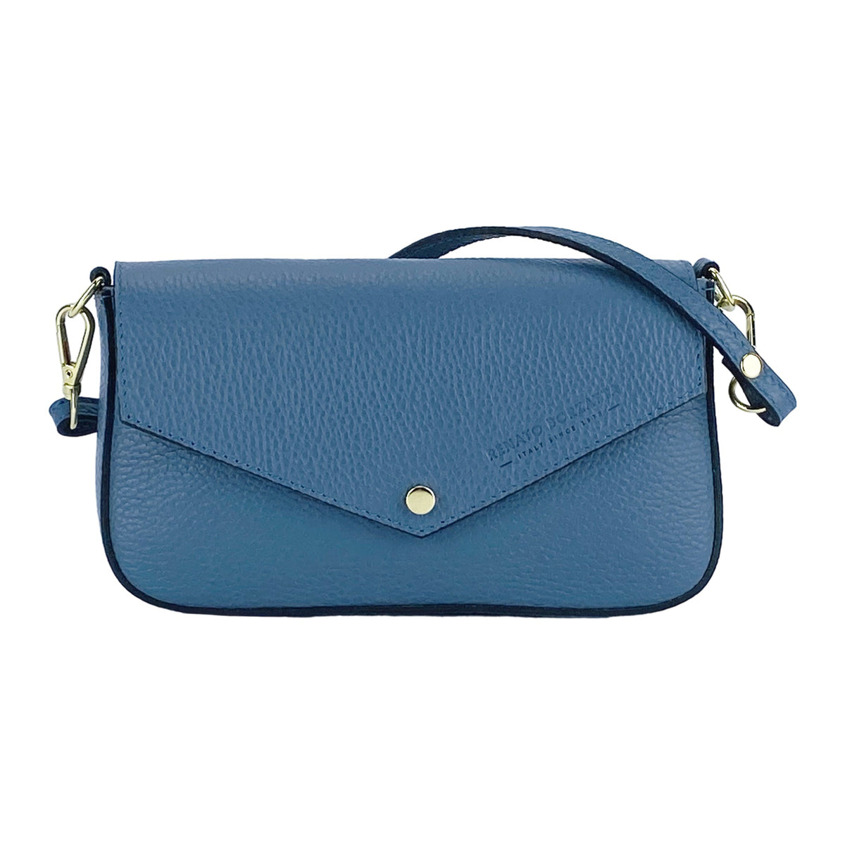 Small Italian Leather Chain Shoulder Bag – Avio Blue