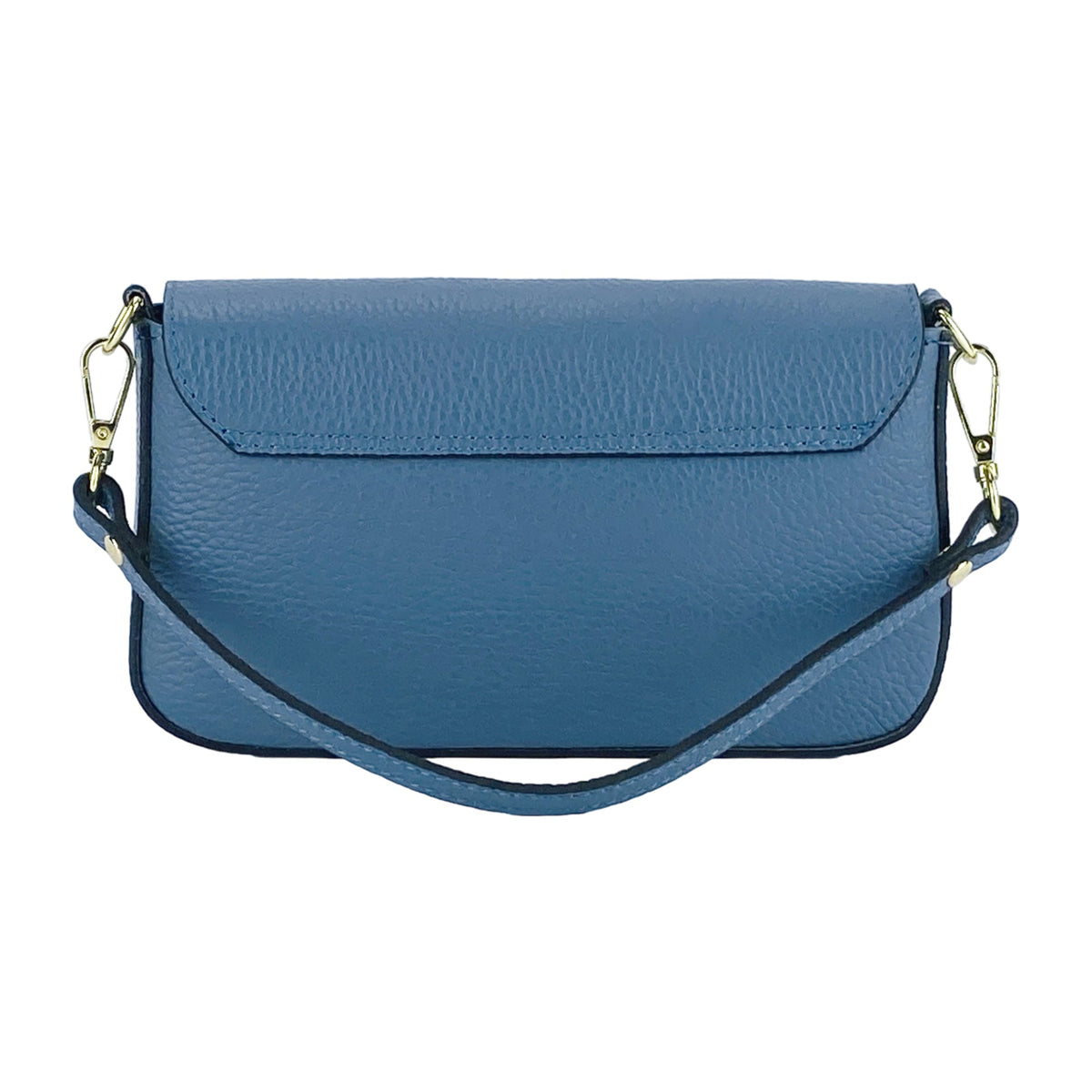 Small Italian Leather Chain Shoulder Bag – Avio Blue
