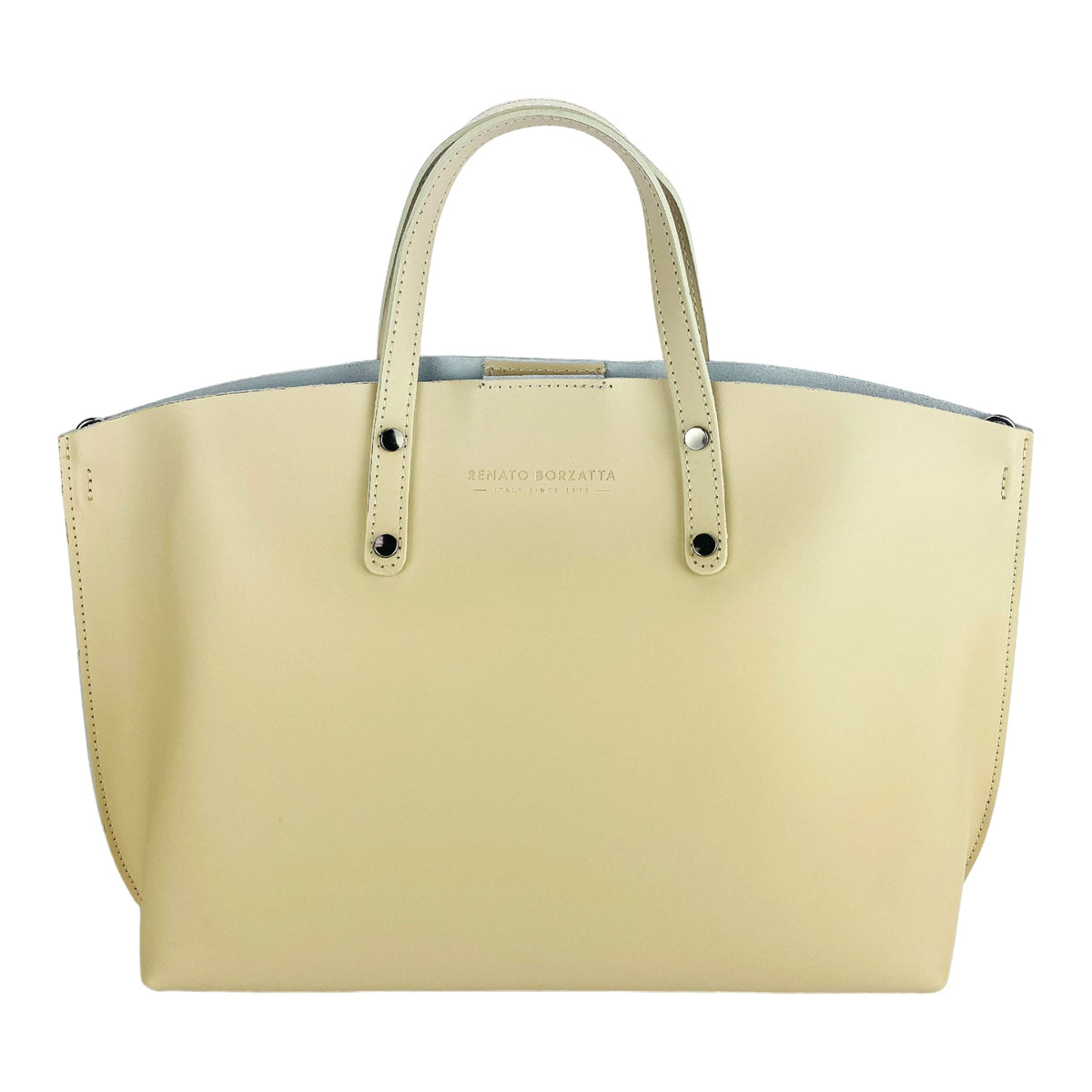 Beige Italian Leather Handbag