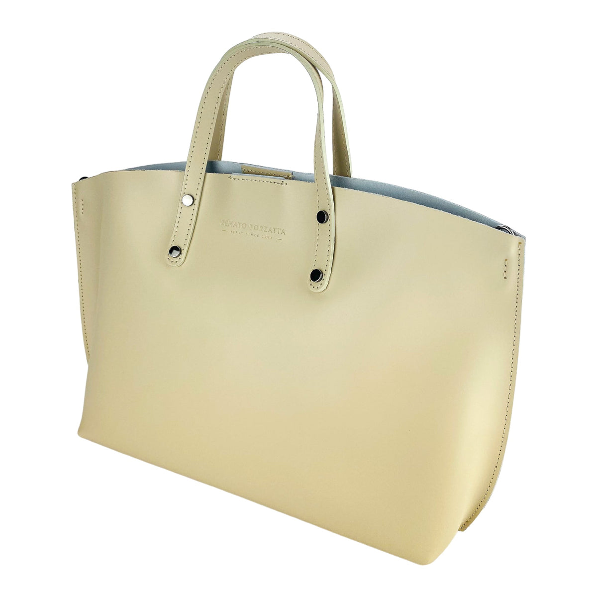 Beige Italian Leather Handbag