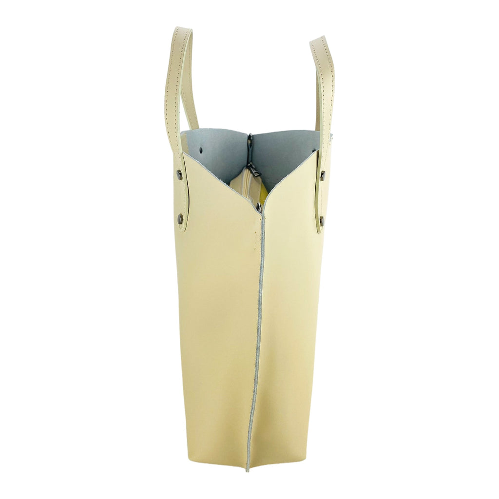 Beige Italian Leather Handbag