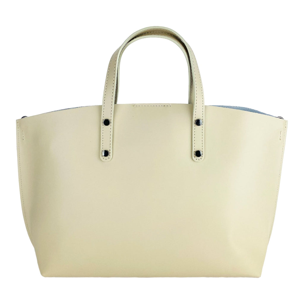 Beige Italian Leather Handbag