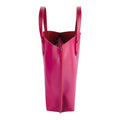 Large Women’s Italian Leather Handbag with Removable Shoulder Strap – Fuchsia