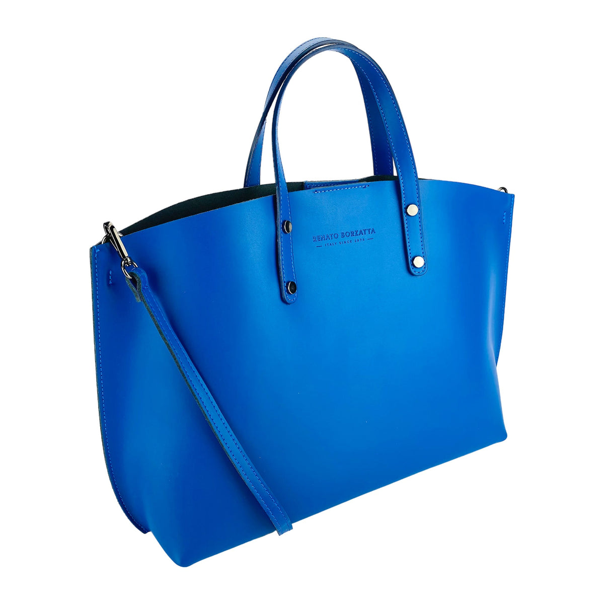 Royal Blue Italian Leather Handbag