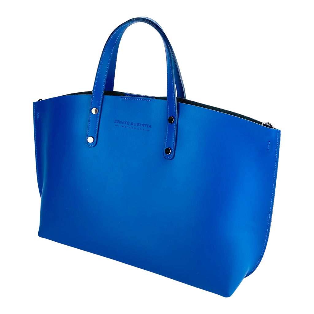 Royal Blue Italian Leather Handbag