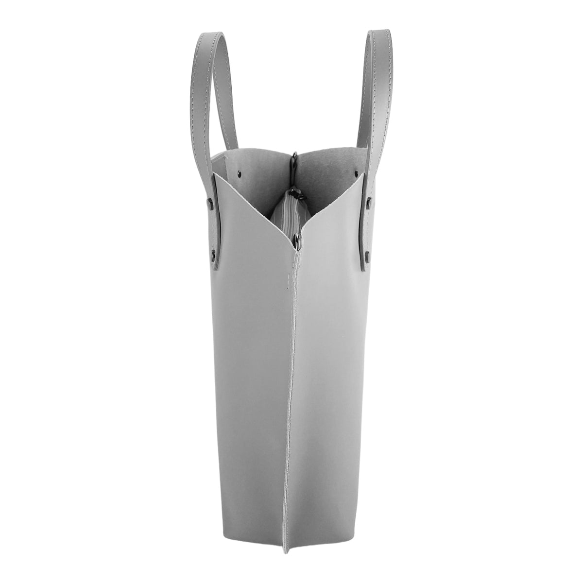 Gray Italian Leather Handbag