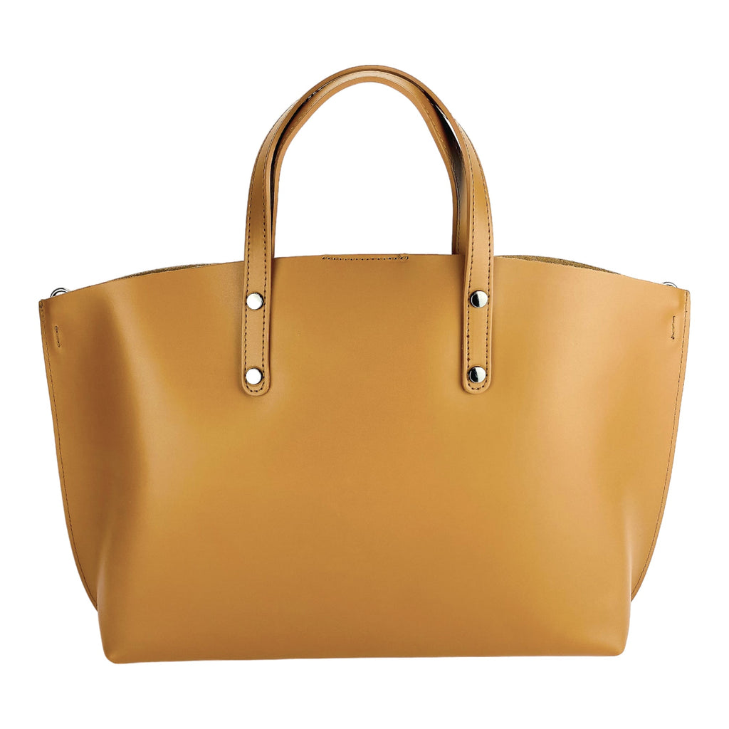 Cognac Italian Leather Handbag