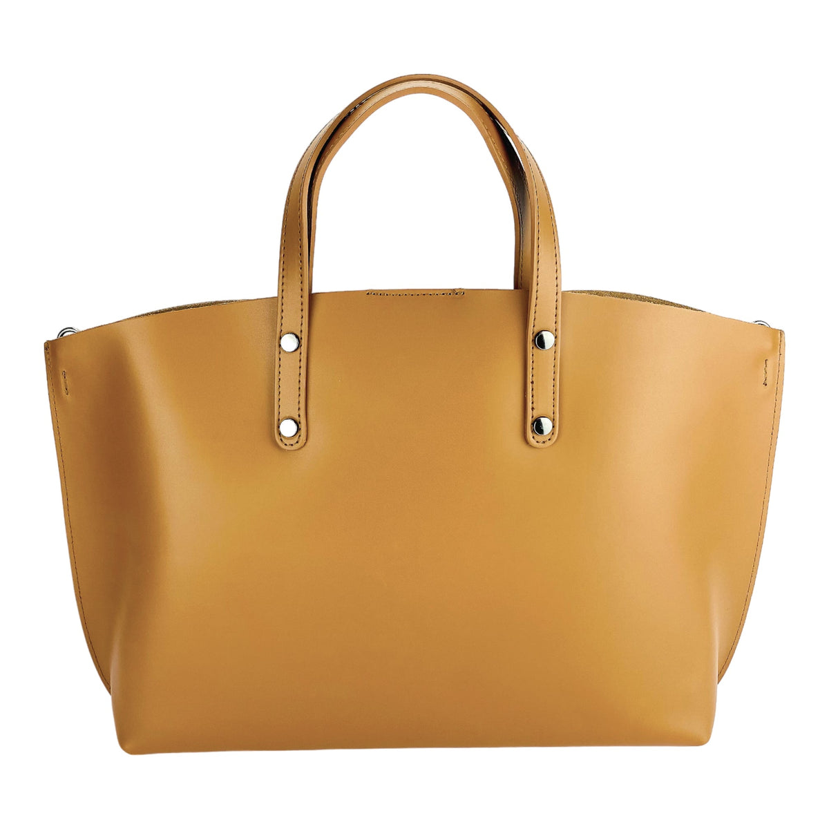 Cognac Italian Leather Handbag