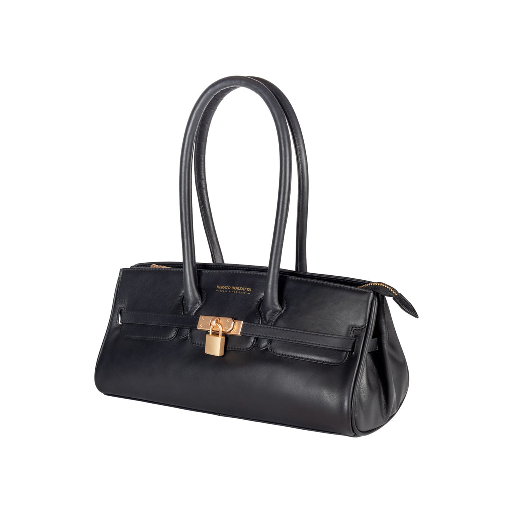 Arianna Women’s Italian Leather Shoulder Bag – Black