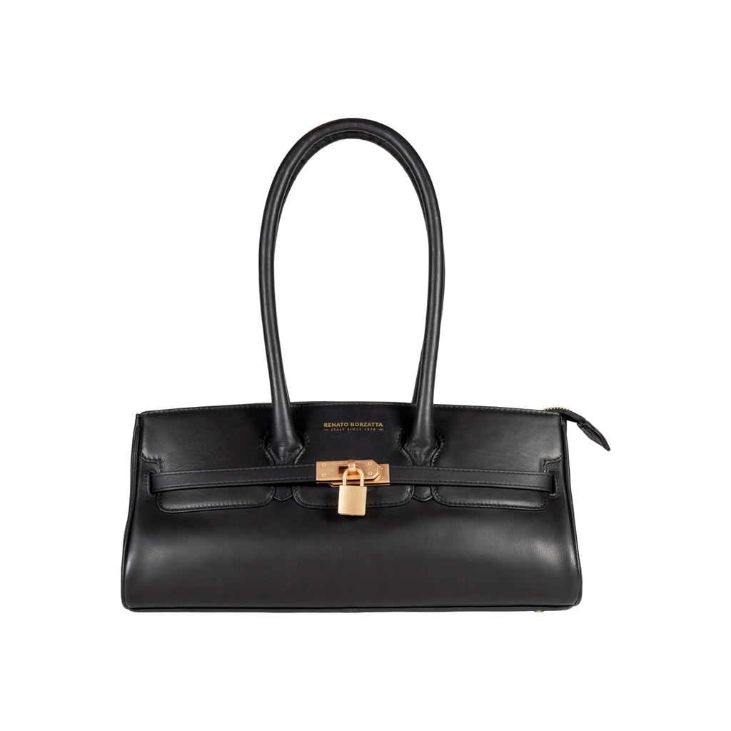 Arianna Women’s Italian Leather Shoulder Bag – Black
