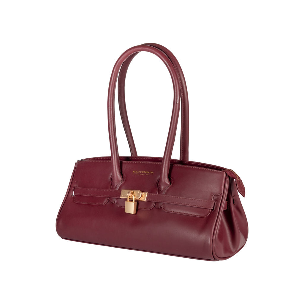 Arianna Women’s Italian Leather Shoulder Bag – Bordeaux