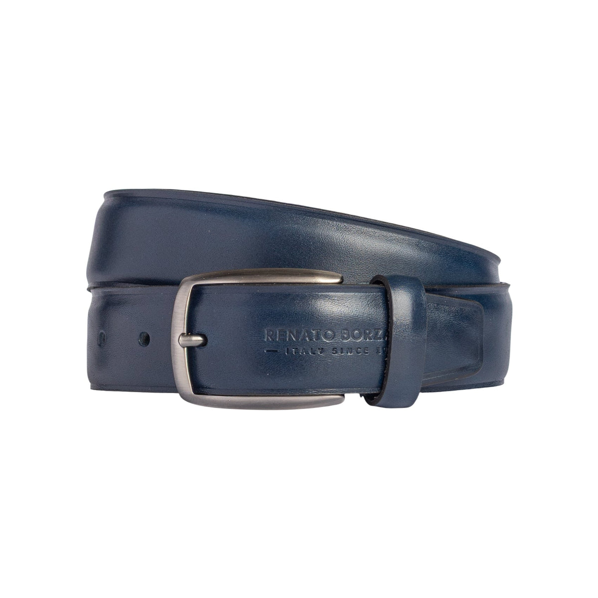 Men’s Italian Vegetable-Tanned Leather Belt – Blue