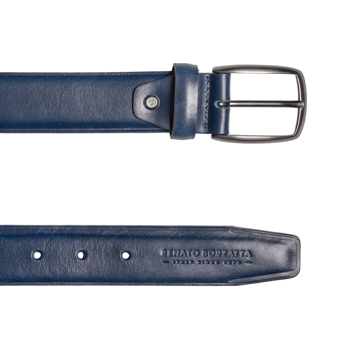 Men’s Italian Vegetable-Tanned Leather Belt – Blue