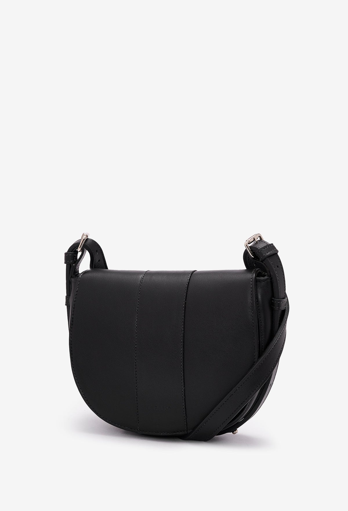 Sisa Leather Saddle Bag - Black-3