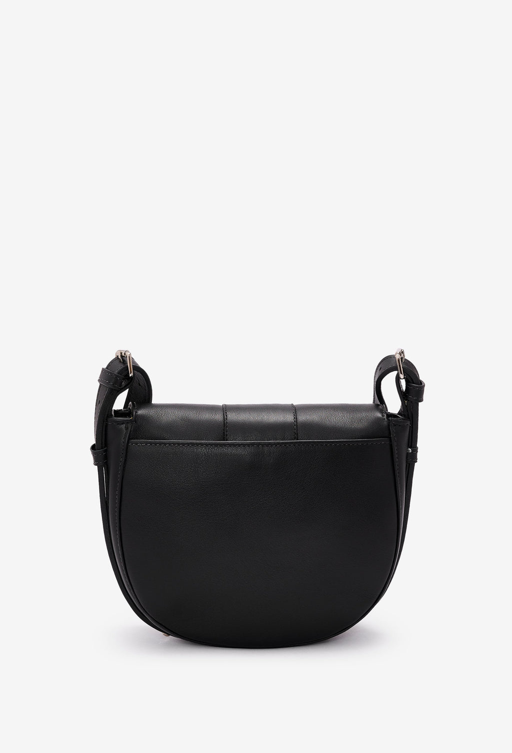 Sisa Leather Saddle Bag - Black-4
