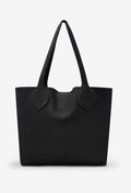 Tika Leather Tote Bag - Black-0