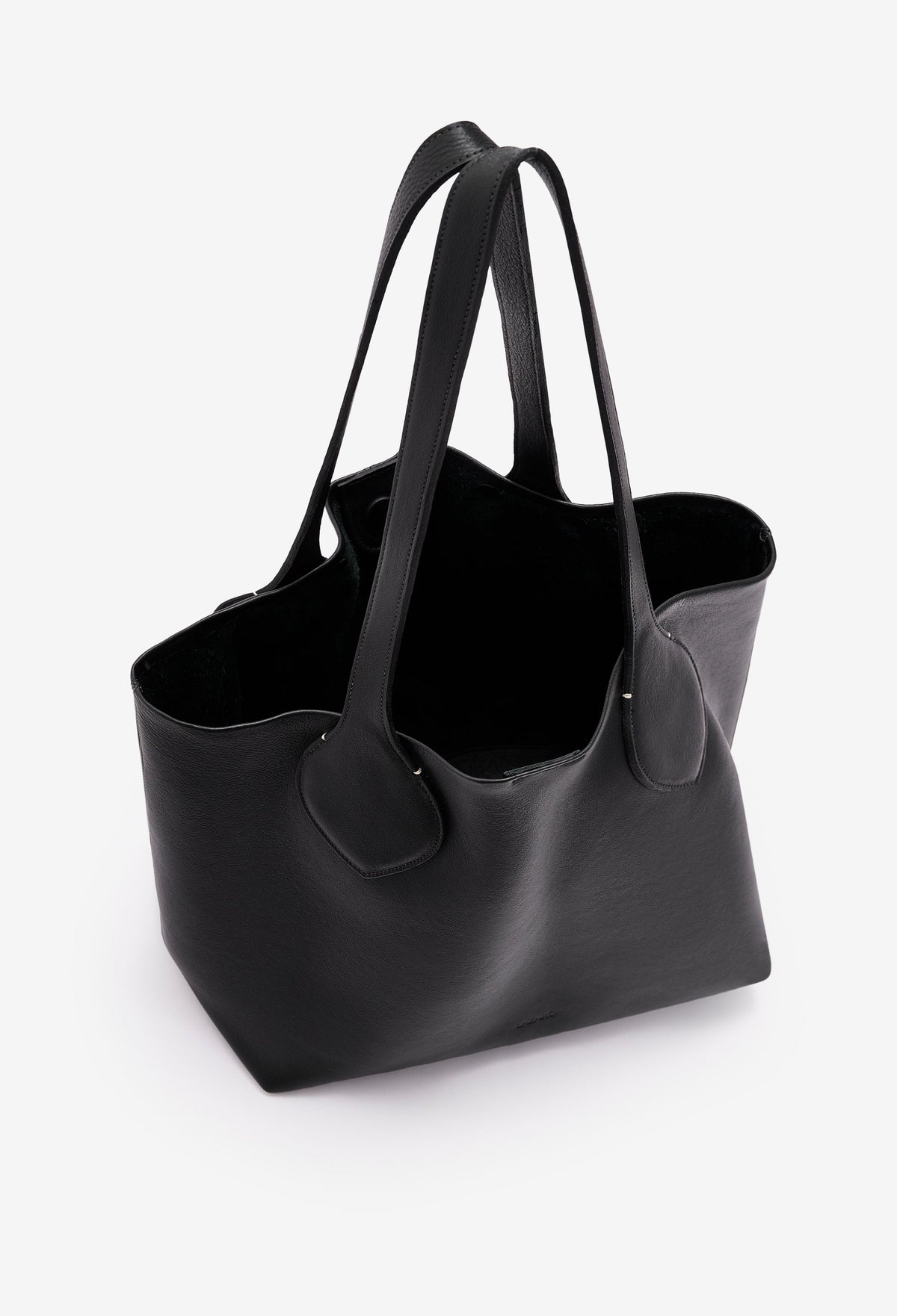 Tika Leather Tote Bag - Black-3