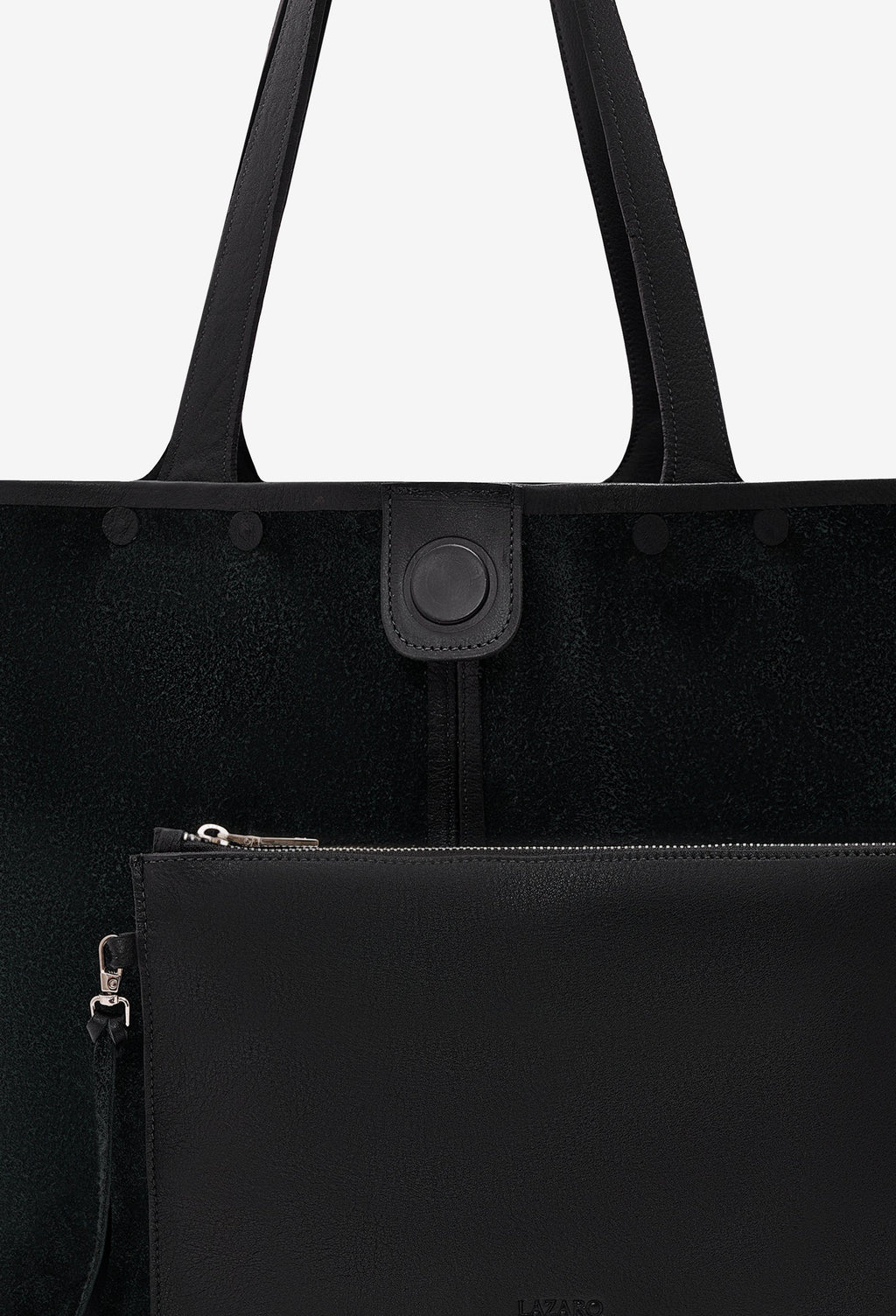 Tika Leather Tote Bag - Black-2