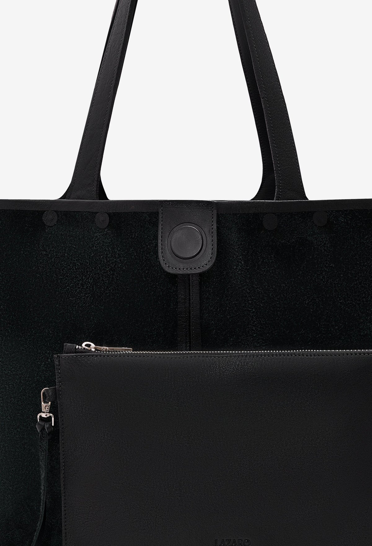 Tika Leather Tote Bag - Black-2