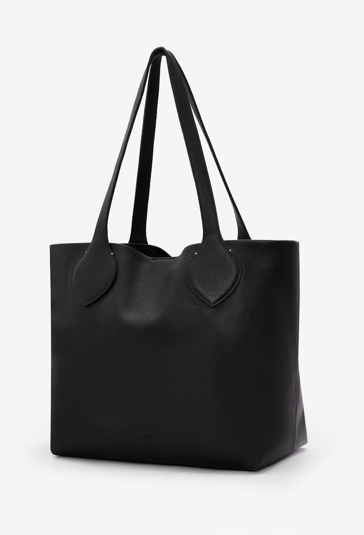 Tika Leather Tote Bag - Black-4